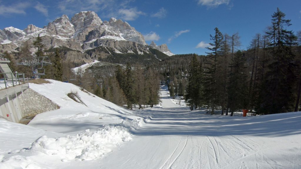 Red ski run #60 Faloria Cortina d' Ampezzo Italy