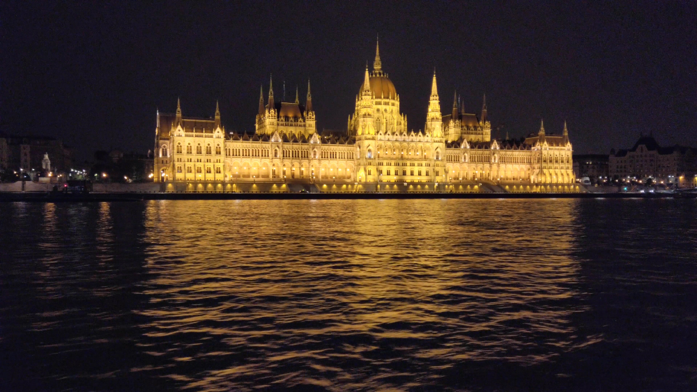 Budapest from the river Danube by night