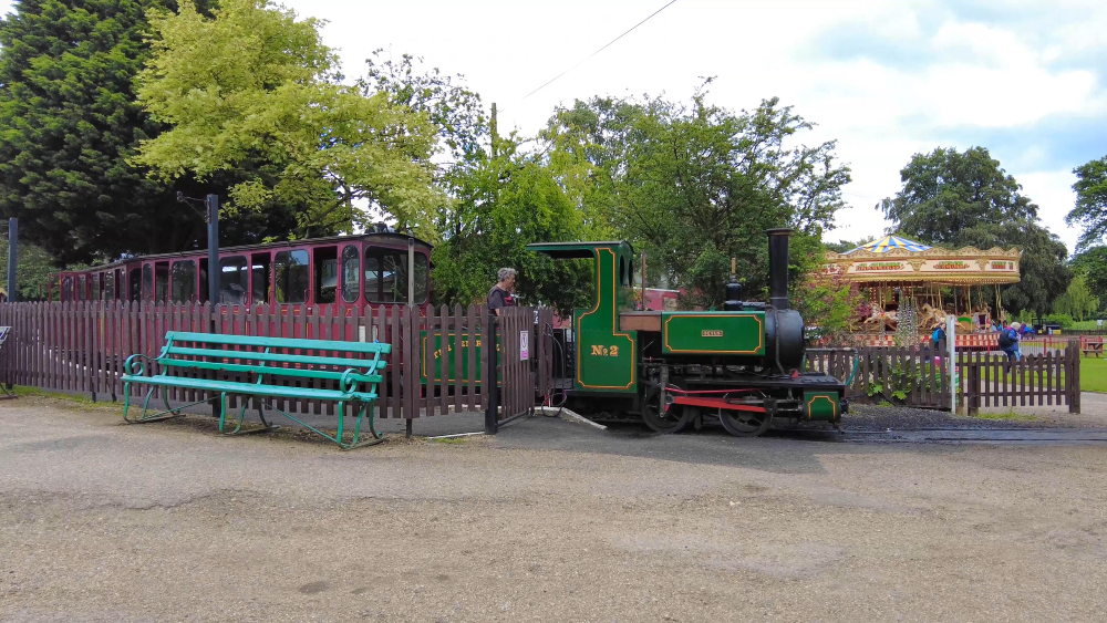 Steam train at Bressingham Gardens