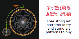 Advert for free patterns at String Art Fun